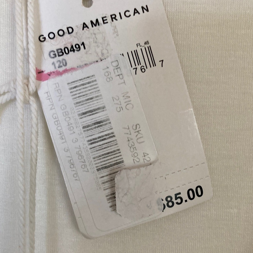 Good American Womens Off White Long Sleeve Bodysuit Size‎ 3 Thong Basic NWT - Picture 3 of 13